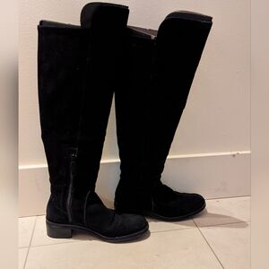 Black Cole Haan Calgary Suede Over-The-Knee Water Resistant Boots